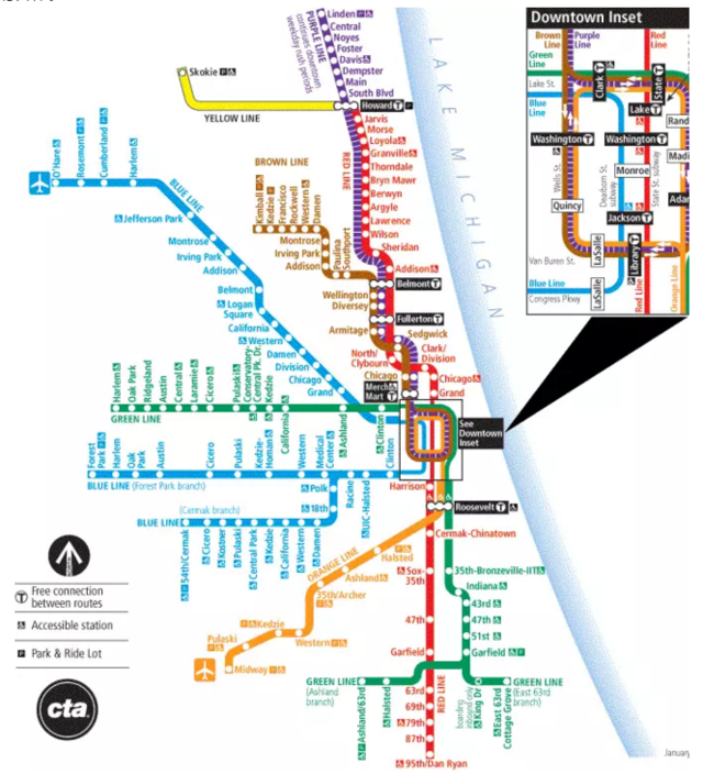 芝加哥地铁图图片